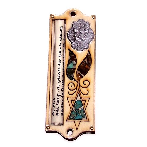 Star of David Mezuzah with Scroll