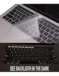 Funda de teclado para MacBook Pro Touch Bar, CaseBuy Ultra delgada transparente teclado piel para 2018 2017 2016 liberación MacBook Pro con Touch Bar 13 pulgadas A1706 A1989 o 15 pulgadas A1707 A1990 piel protectora