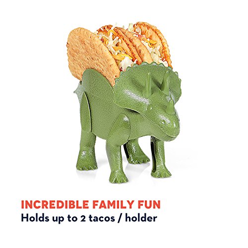 image for California Home Goods Dino Taco Holder, 2-Pack Dinosaur Taco Holder fo