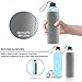 Teikis (6-Pack) Glass Water Bottles 18oz with Stainless Steel Cap and 6 Nylon Protection Sleeve