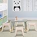 Costzon Kids Stackable Metal Stools w/Safety Rounded Corners & Rubber Pads, Children Portable Steel Stools for Kindergarten School Classroom, Toddlers Stepping Stool for Kitchen (Cream, Set of 4)