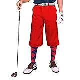 Golf Knickers Red Cotton (Plus Fours) for Men