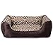 Spring fever Ultra-Soft Paw Print Pet Water Resistant Rectangle Orthopedic Snuggle Dog Cat Warm Pet Bed Leopard L (26.821.66.3 inch)