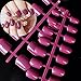24pcs/kit Flat Candy Fake Nails Dark Purple Red Medium Nail Art Decoration Tips Carnival Colorful Press On Nails 369