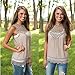Yoyorule Women Summer Lace Sleeveless Blouse Tank Tops Shirt + Gift Khaki