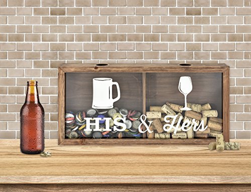 Mcs Bar None His Hers Wine Cork Beer Cap Wall Art 20 X10