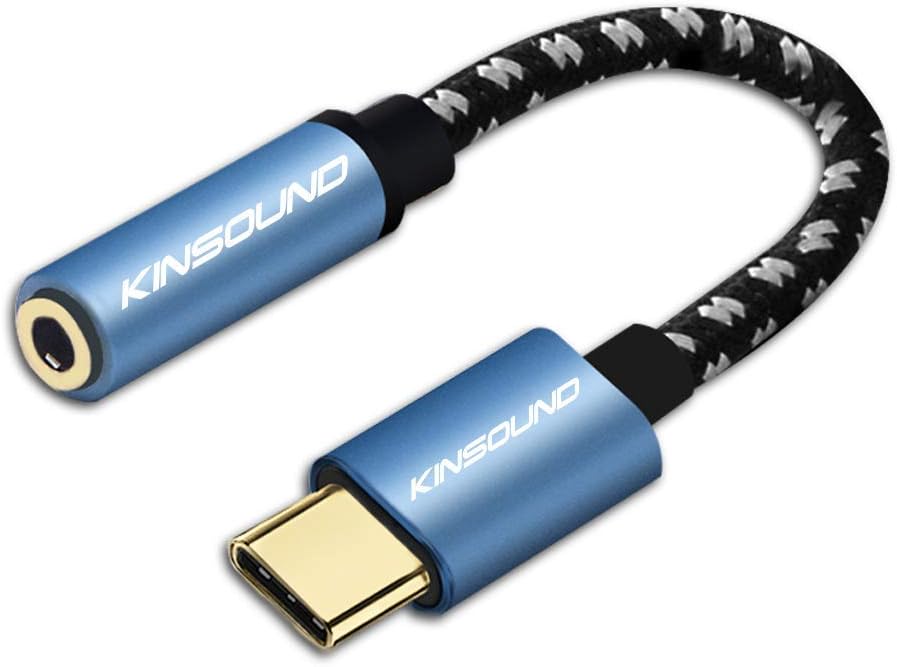 Kinsound Type C to 3.5MM Earphone Jack Adapter Type-C Audio Cable Converter for Oneplus 7T pro/7T/7/7pro/6T and Other Type c Supported Devices