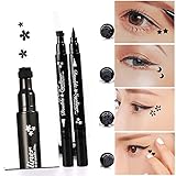 Pinkiou 1x Eyeliner Pencil Pen with Eye Makeup Stamp Waterproof Double Sided Long Lasting Seal Eyeliner Cosmetics Tool(Plum)