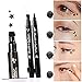 Pinkiou 1x Eyeliner Pencil Pen with Eye Makeup Stamp Waterproof Double Sided Long Lasting Seal Eyeliner Cosmetics Tool(Plum)