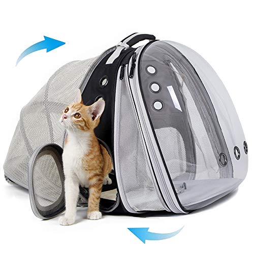 Dual Expandable Polarized Cat Backpack Carrier, Fit up to 20 lbs, Expandable Front & Back Space