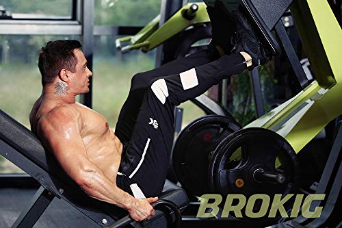 BROKIG-Mens-Sports-Trousers-Gym-Joggers-Tracksuit-Bottom-Slim-Fit-Jogging-Pants-Leg-Zip