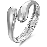 RAUCHBE Chunky Gold/Silver Bangle Bracelets for Women Thick Arm Cuff Bangle Bracelet Wrist Wrap Bracelet Jewelry