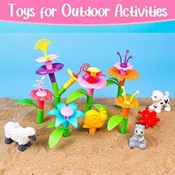 PREBOX Flower Building Toys Set for Toddler Girls