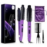 TEC.BEAN 4-in-1 Ceramic Hair Straightener Curling Iron with Heat Settings and 360Â° Swivel Cord, Purple