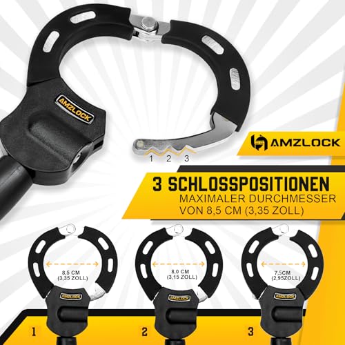 AMZLOCK E Scooter Lock, 8mm Thick Chain Lock for E Scooter, Handcuff Lock with Bag for Scooter, Bike, Motorcycle