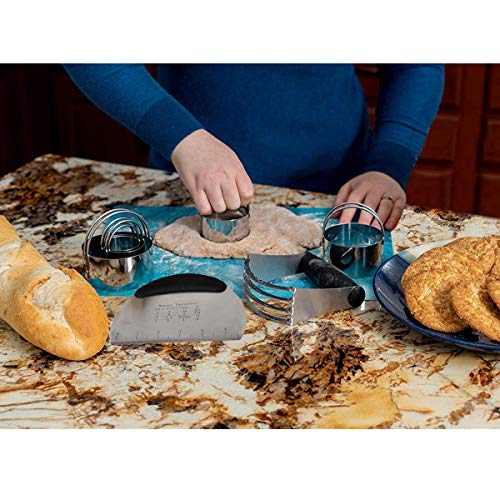 Dough Cutter Pastry Blender Biscuit Cutter Set, BYkooc Professional Stainless Steel Baking Dough Tools, Heavy Duty & Durable Kitchen Utensil Gift for Bread Cookie Pizza (3 Pcs/Set) - Thumbnail 6
