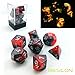 Bescon Two-Tone Glow-in-The-Dark Polyhedral Dice Set HOT Rocks, Luminous RPG Dice Set d4 d6 d8 d10 d12 d20 d% Brick Box Pack