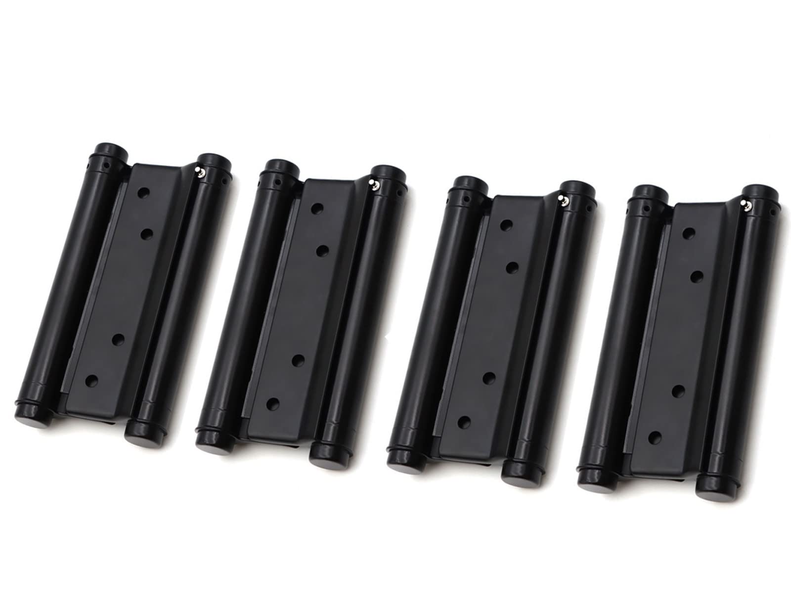 2 Pairs 5‘’ Black Double Action Stainless Steel Door Hinges Saloon Cafe Self-Closing