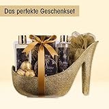 accentra Luxury Bath Set 9 Piece Gold Glitter High Heel Pumps Spa Relaxation view 2