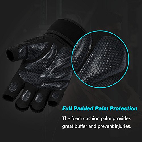 image for BEACE Weight Lifting Gym Gloves with Wrist Wrap Support, Extra Grip & 