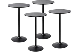 Pearington Round Bar Height Pub Table, Black, 4pk