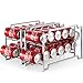 Auledio Stackable Can Rack Organizer For Kitchen Cabinet, Pantry Organization And Storage Dispenser, Holds 36 Soda Cans Or Canned Food, Metal White (Silver)