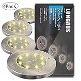 Newly Upgraded Solar Garden Lights Outdoor,Solar Powered Ground Lights LED Landscape Lights,Disk Lights,Solar Decking Lights,Walkway Solar Lights (Warm White)