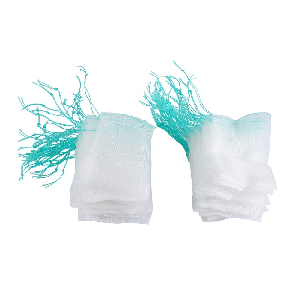 GOTOTOP 100PCS Plant Fruit Bags, Drawstring Protect Mesh Bag Against Insect Mosquito Pest Bird Gardening Tools (15 x 10cm)