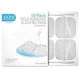 PurePulse Pro TENS Unit Massager Pads  Premium 10-Pack of 4 Square, Self-Adhesive 2 x 2 Replacement Electrode Pads (Total of 40 Pads)