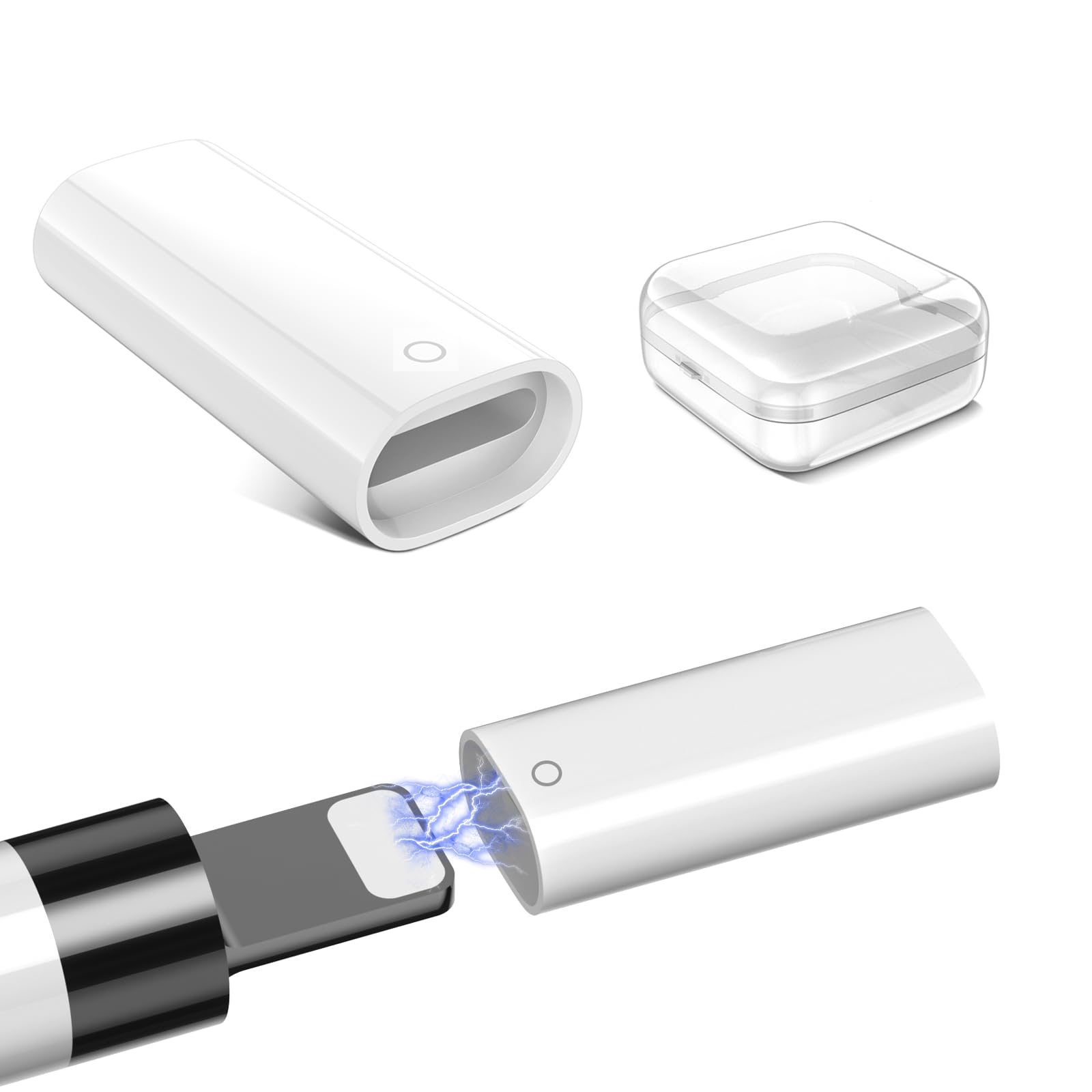 ACAGET for Apple Pencil Charger Adapter, 2 Pcs, for iPencil 1st Gen Adapter, for iPad Pencil Charging Adapter for Lightning Connector Adaptor Dongle Converter for iPad Pro 1st 2nd gen for iPad 6 7 8 9