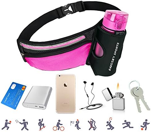 AFFLEXY Fanny Pack with Water Bottle Holder, Running Waist Bag Hiking Waist Pack Multifunctional Sports Waist Bag for Running, Hiking, Climbing, Riding and Walking, etc
