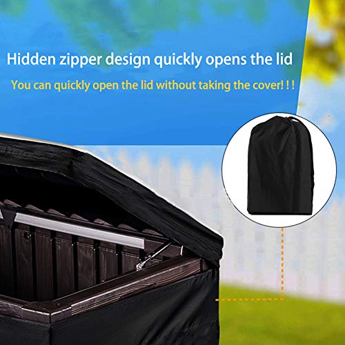 AlexHoumie Auflagenbox/Kissenbox Cover Mit Reißverschluss 210D Silberbeschichtetem Oxford-Stoff Patio Deck Box Abdeckung… – Bild 7