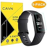 CAVN 9-Pack Compatible Fitbit Charge 3 Screen Protector, Full Coverage Screen Cover Saver Protection Film Protector Compatible Fitbit Charge 3 / SE Smartwatch Fitness Band [Ultra Clear/Anti-Bubble]