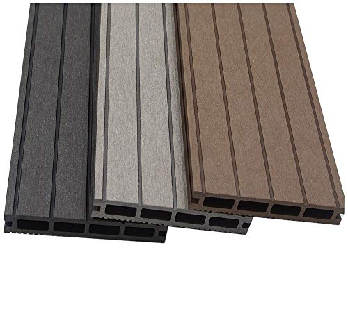 Home Deluxe - WPC Terrassendiele - Musterstück - Hellgrau, Anthrazit, Dunkelbraun