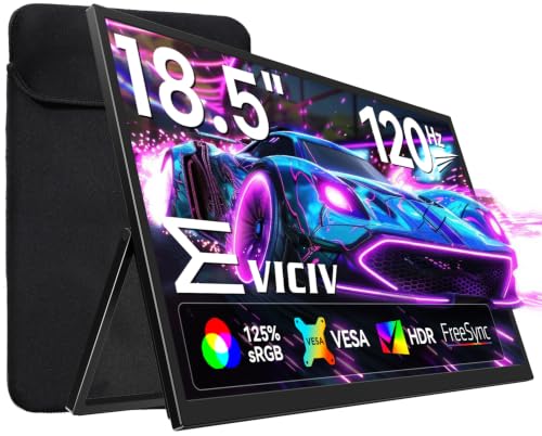 EVICIV Portable Monitor 18,5" 120Hz 125%sRGB 2000:1 mit Sleeve/VESA/Ständer