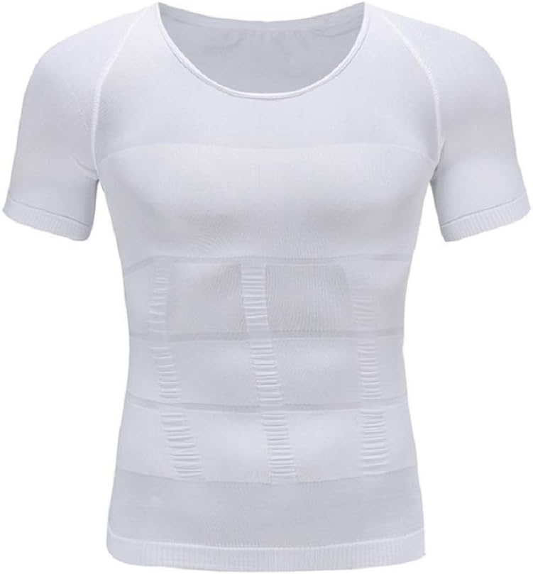SANDYFU 3 Pack Men's Compression Shirt, Men's Microfiber Tank Top，Quick Dry Short Sleeve Underwear Top for Men XXXL