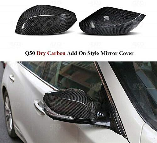 Dry Carbon Fiber Rearview Mirror Cover Side Wing Mirror Cap Mirror Shells Trim Fit for Infiniti Q50 Q50S Q70 Q60 QX30 2014+
