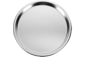 YARNOW 6.5 Inch Stainless Steel Round Plate for Snack Fruit Salad Meat, Metal Plate Camping, Ideal for Home Kitchen BBQ Party
