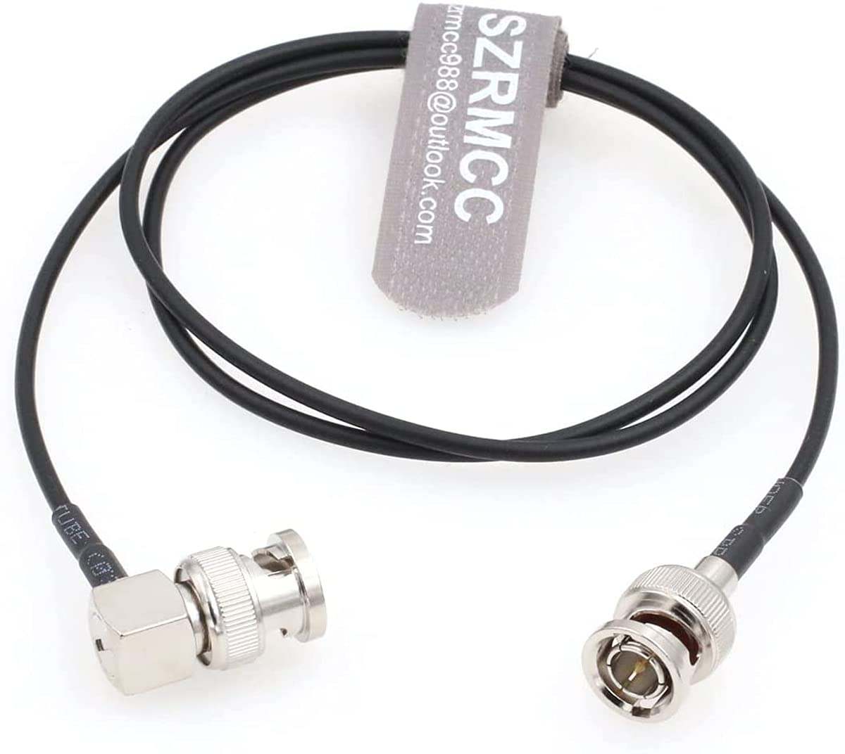 SZRMCC SDI Cable BNC to BNC Right Angle 3G HD SDI Cable RG174 75ohm Thin Flex Coaxial Video Cable for Sony FS5 FX6 Atomos Shogun Inferno SmallHD Monitor Blackmagic ARRI RED Cameras (60cm)