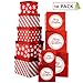 Christmas Nesting Gift Boxes Red and White Box With Glitter & Ribbon For Xmas Gifts and Holiday Party Decor Set of 10 Assorted Sizes of Extra Small, Small, Medium, Large and X-Large