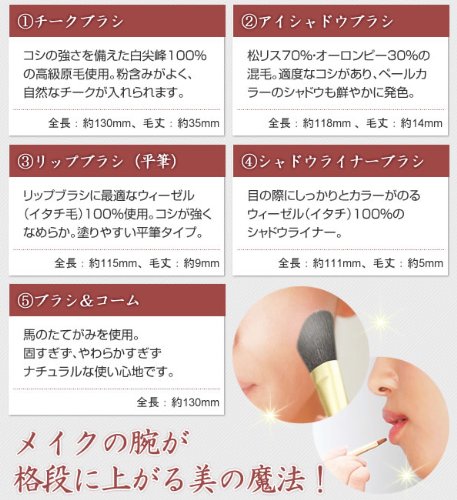 Kumano Fude Kumano Make up Brush KFi-R105 Brush set w/ Case by Zenith