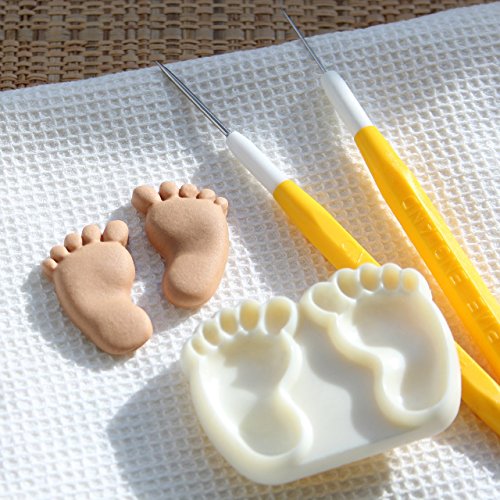 JEM Cutters 1102EP002 Pop It-Baby Feet Decorative Cupcake Topper, White