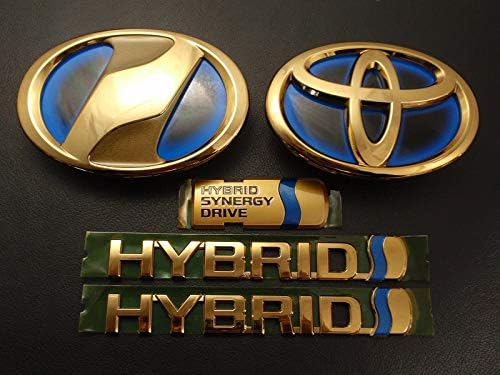 トヨタ 80系ヴォクシー ｖｏｘｙ ハイブリッド 車 バイク B07sftn1y5 プレミアムゴールドエンブレム フロント リア5点セット カーパーツ B07sftn1y5