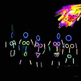 AuFiiy Glow Sticks 100pcs 8in with Connectors Multi-Color Night Party Pack view 5