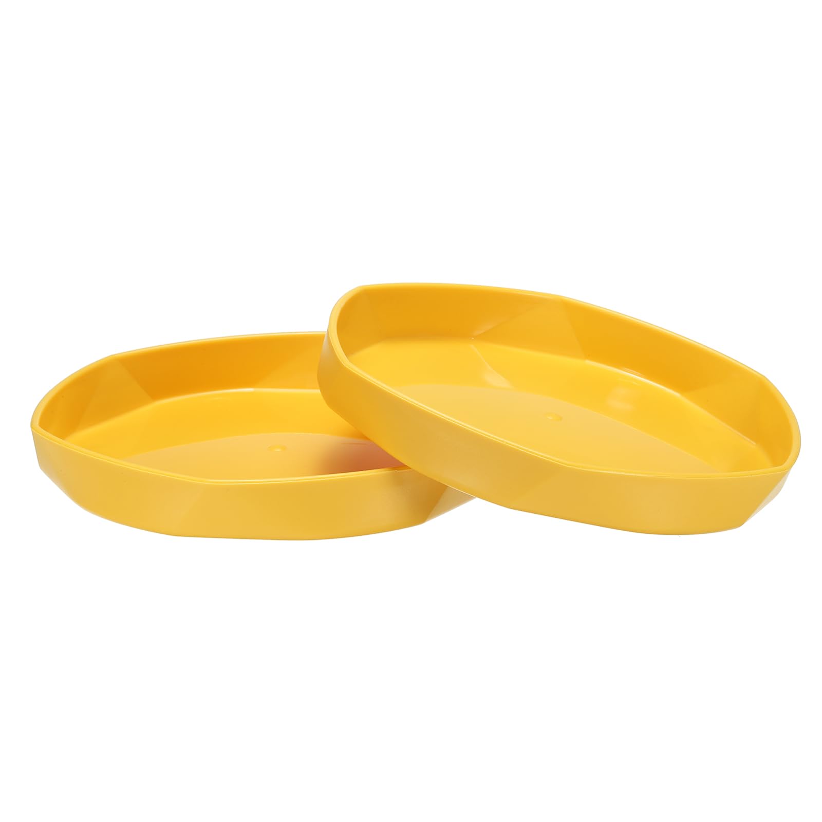 PATIKIL Plant Pot Saucers 7.4 Inch, 3 Pack Plastic Hexagonal Round Flower Drip Tray for Indoor Outdoor, Yellow