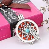 ShungHO Aromatherapy Necklace Case Diffuser Hollow Essential Oils Pendant DIY Locket Box