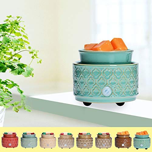 ASAWASA Wax Melt Warmer with 1 pc Silicone Dish,3in1 Ceramic Wax