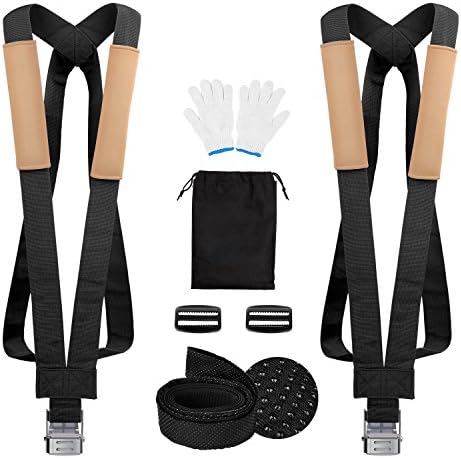 GOOACC Moving Straps, 2 Person Lifting and Moving System with Sponge Shoulder Pad Anti-Slip Lifting Straps Easily Move, Lift, Carry and Secure Furniture, Appliances or Heavy Objects Without Back Pain