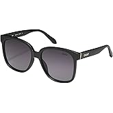 Quay Women's Wide Awake Sunglasses, oat/brown, Matte Black/Smoke Polarized