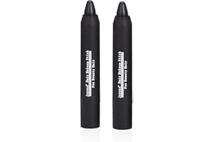 JOYOUS Professional Hair Chalk Temporary Hair Dye Non-toxic Hair Color Crayon Cover White Hair Color Patch (2packs-black-black)